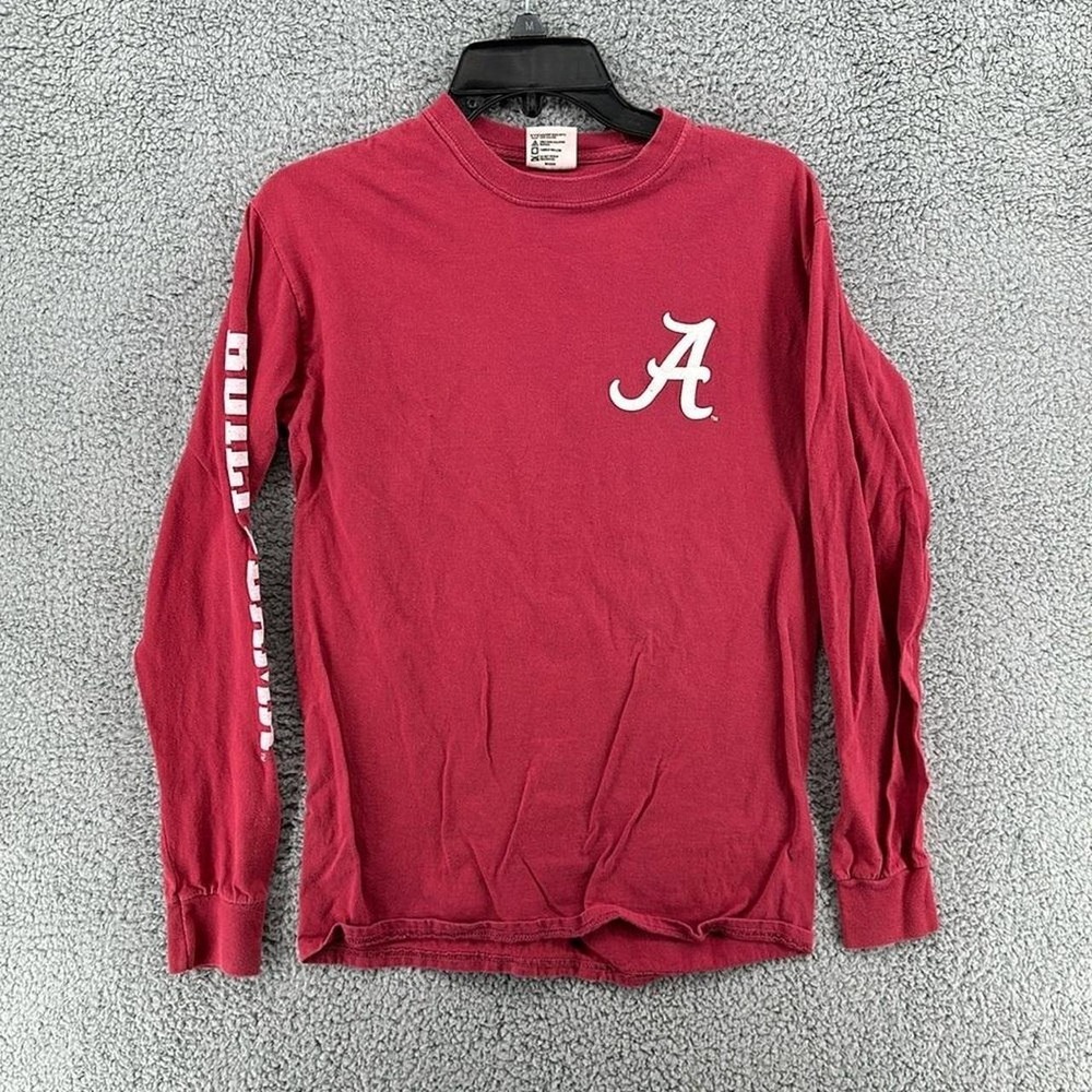 Comfort Colors Alabama Crimson Tide Long Sleeve Shirt Red Women Small Roll Tide